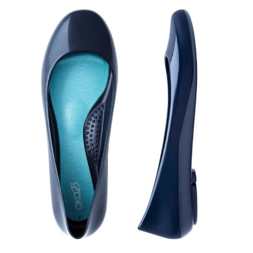 Oka-B Sapphire Taylor Shiny Ballet Flats Womens Size 6 Ergonomic Comfort Shoes